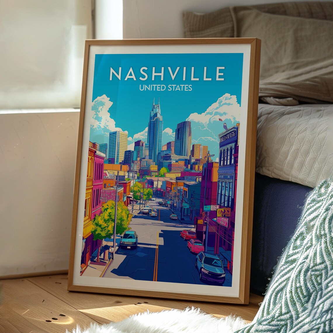 Nashville Tennessee Music City Downtown Skyline Street Poster - Image 3