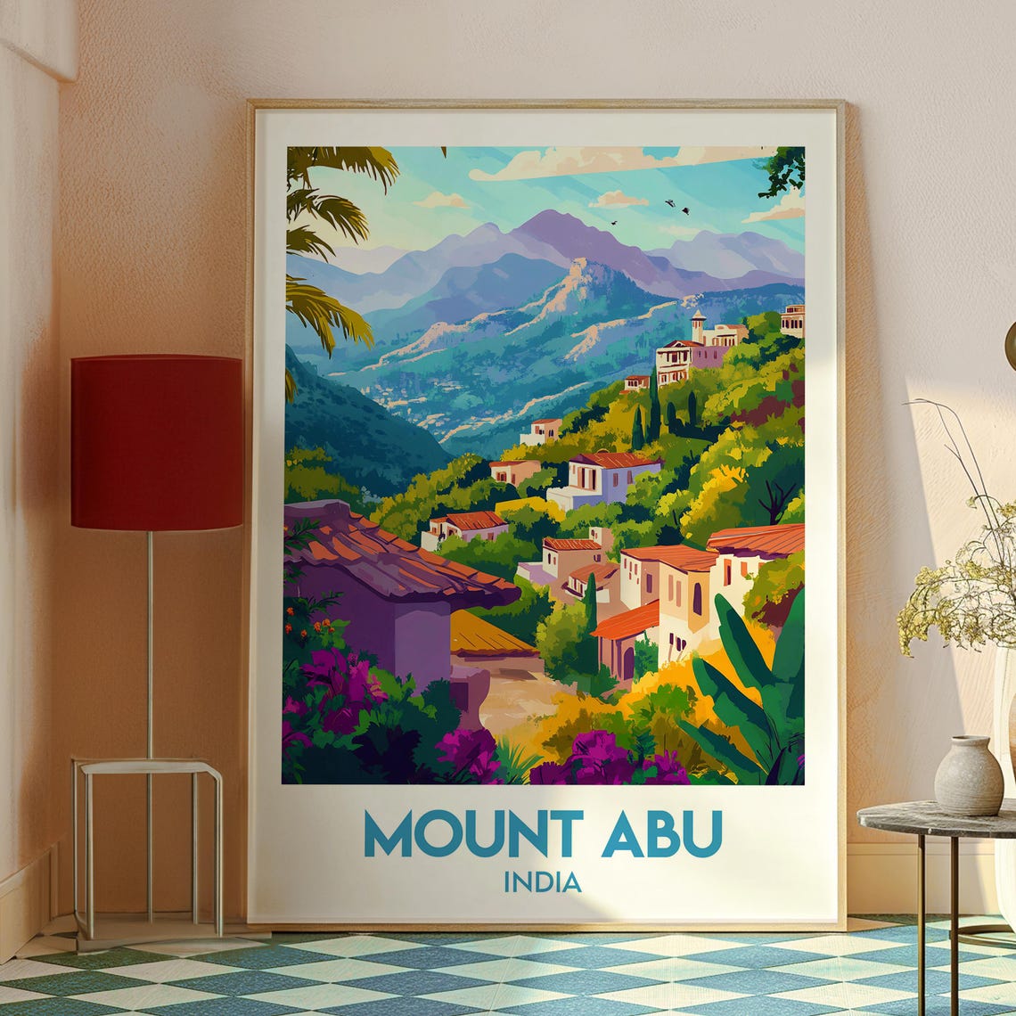 Mount Abu India Hill Village Mountains Illustrated Travel Poster - Image 2