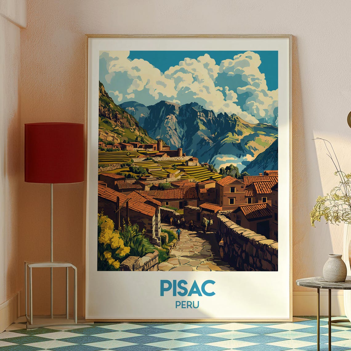 Pisac Poster Cusco Art Peru Travel Print Wall Backpacking South America - Image 2