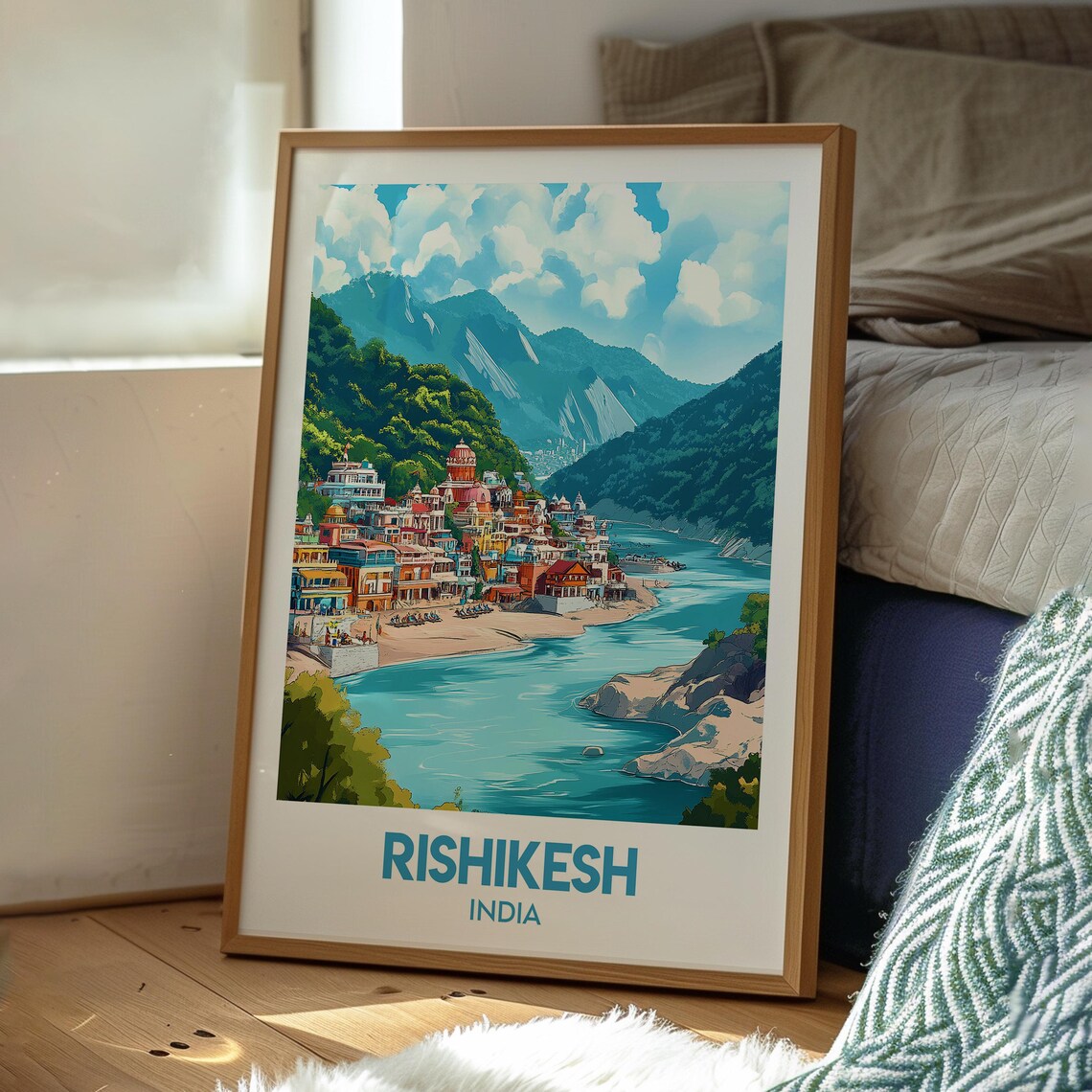 Rishikesh Travel Poster, India River Ganges Yoga - Image 3