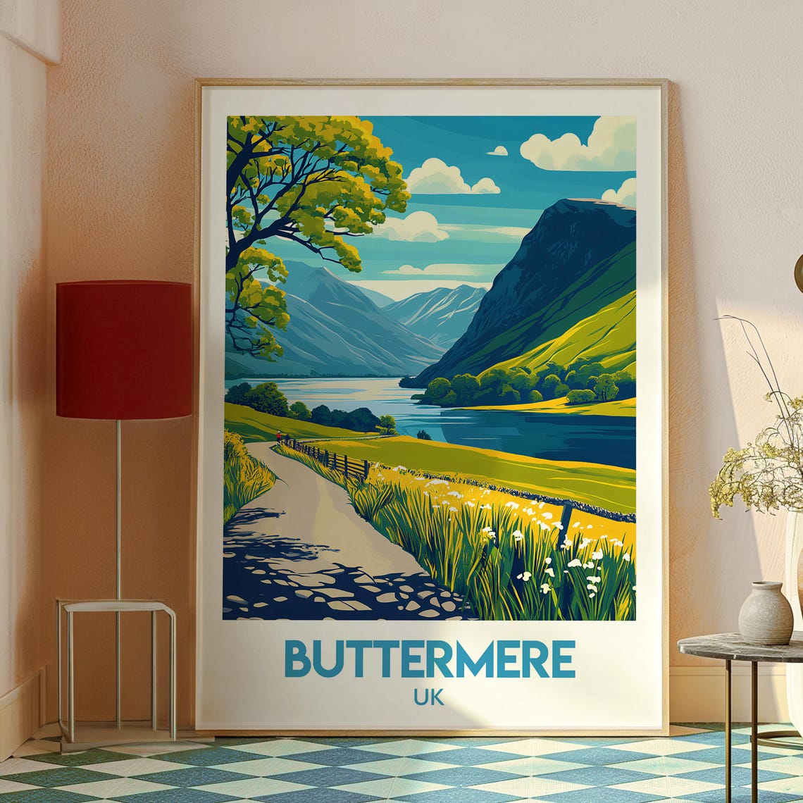 Buttermere Print The Lake District Wall Art Poster Travel Uk Countryside Hiking - Image 2