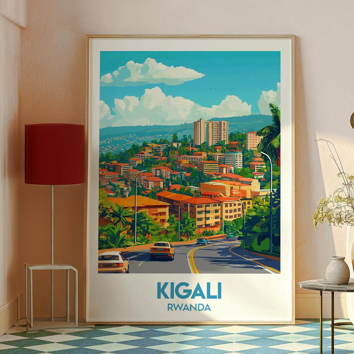 Kigali Rwanda City Skyline Hills Urban Street Vintage Travel Poster - Image 2