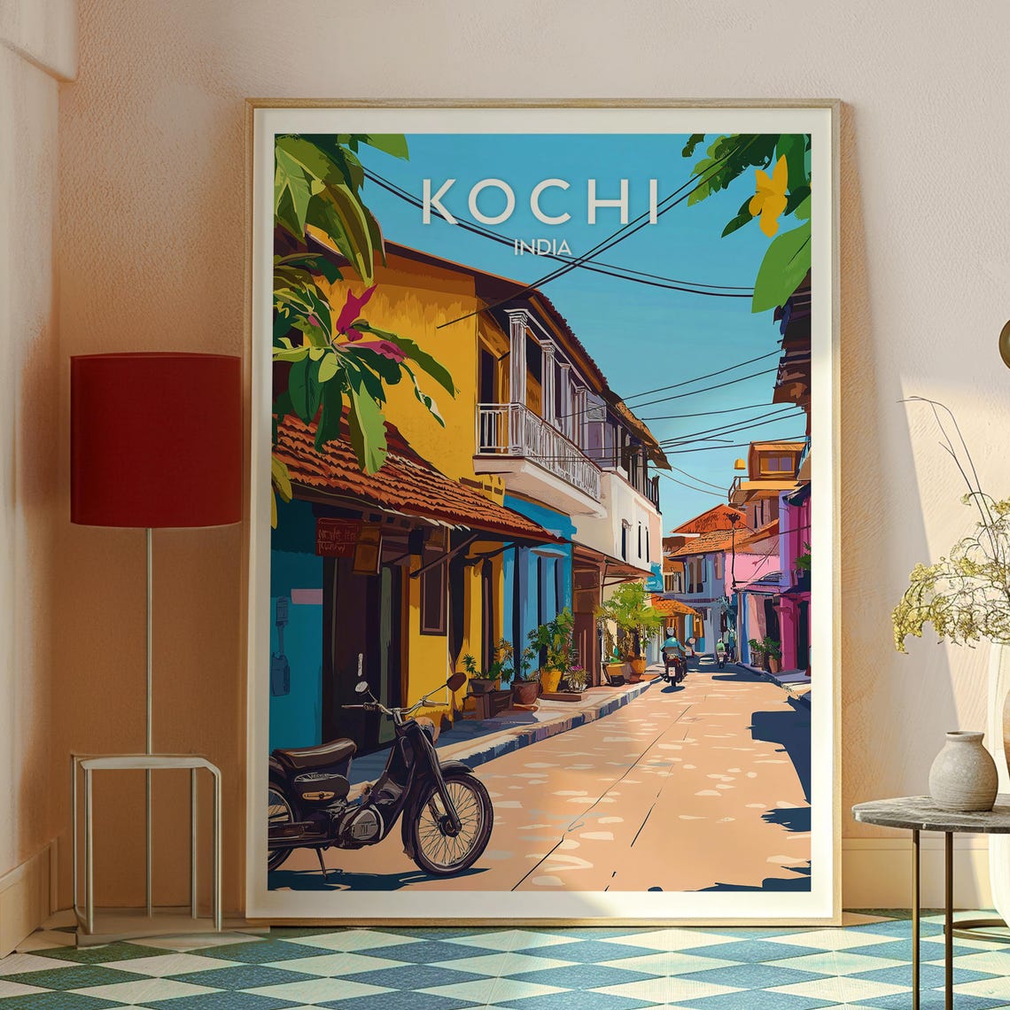 Kochi India Colonial Street Vibrant Kerala Heritage Travel Poster - Image 2
