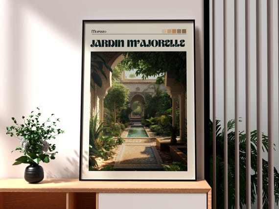 Jardin Majorelle Poster Marrakesh Print Wall Art Morocco Travel