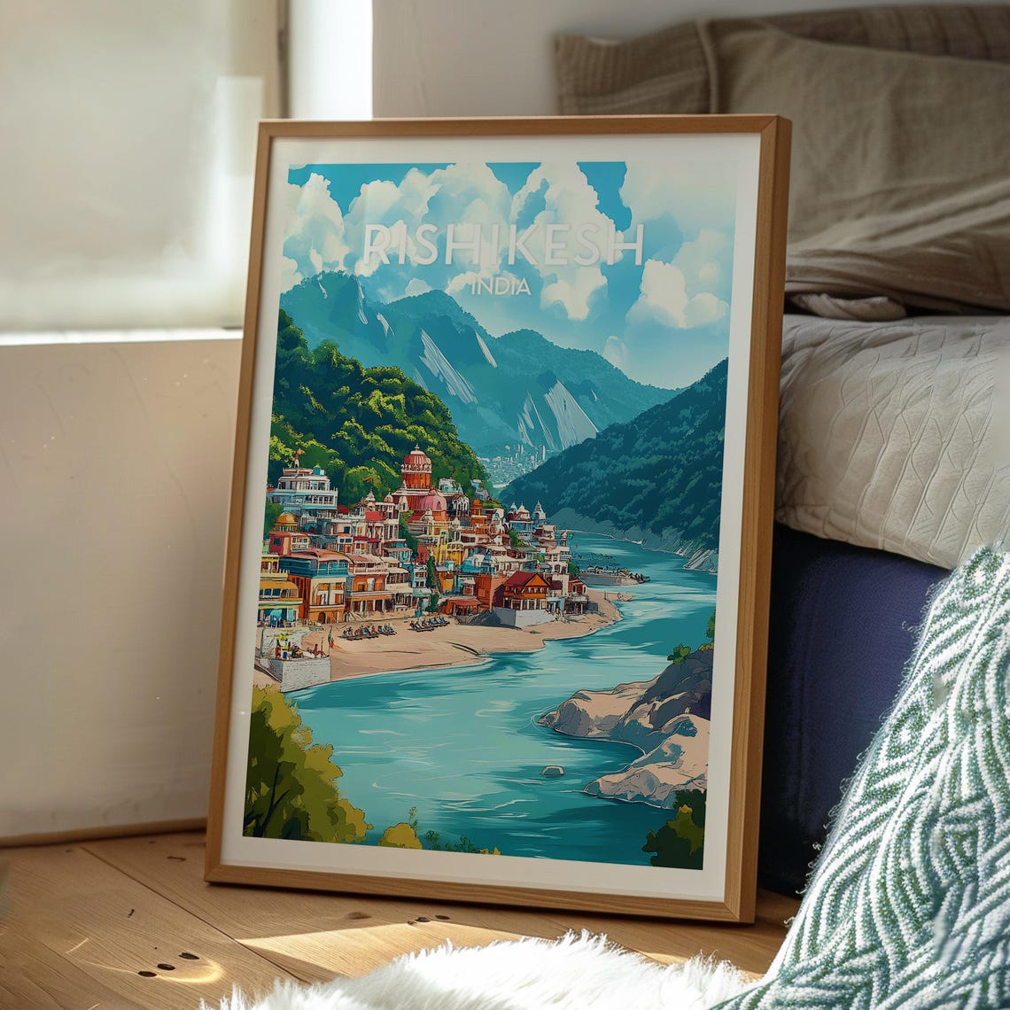 Rishikesh India Ganges River Temple Town Himalayas Travel Poster - Image 3