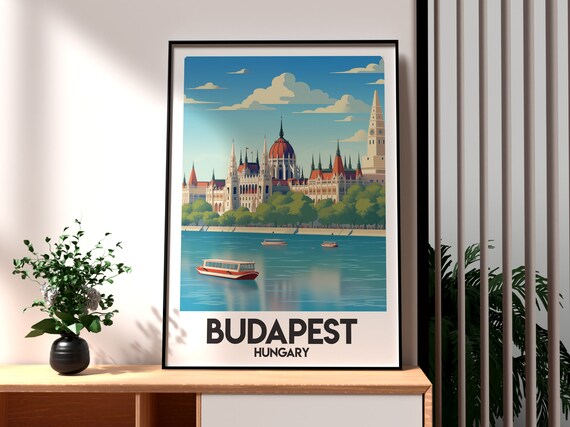 Budapest Hungary Parliament Building On The Danube Travel Poster
