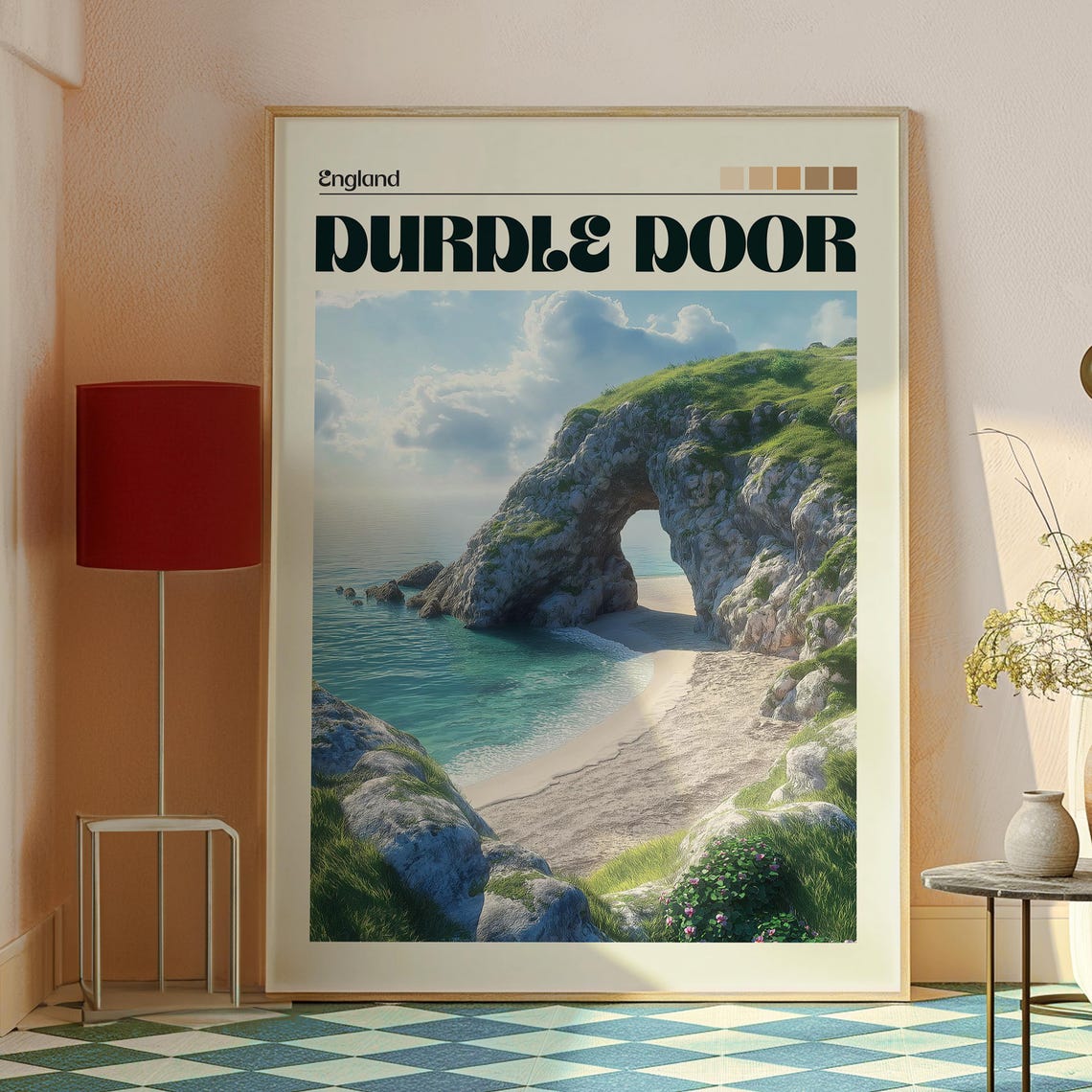 Durdle Door England Jurassic Coast Limestone Arch Beach Poster - Image 2