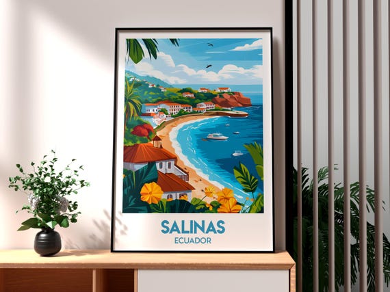 Salinas Poster Ecuador Art Travel Print Wall Backpacking South America