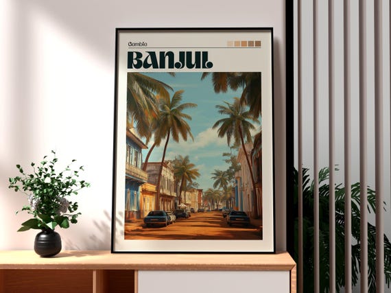 Banjul Travel Print Gambia Wall Art Poster Africa City