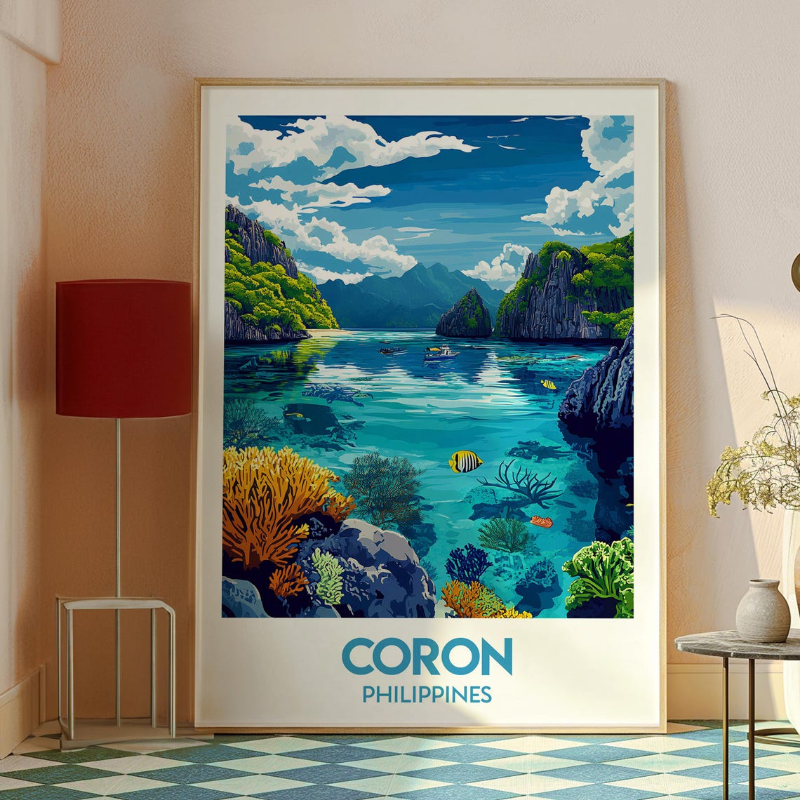 Coron Philippines Turquoise Lagoon Coral Reef Dive Tropical Sea Poster - Image 2
