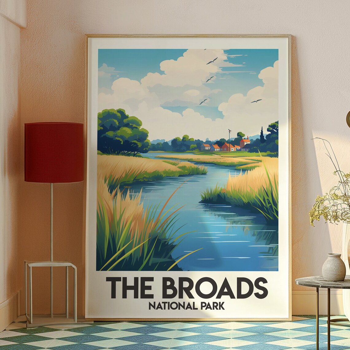 The Broads National Park Wetland River Vintage Travel Poster - Image 2