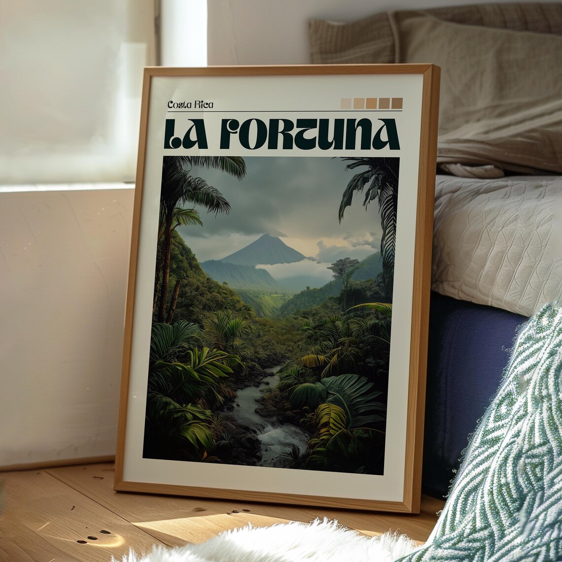 La Fortuna Costa Rica Arenal Volcano Rainforest Scene Poster - Image 3