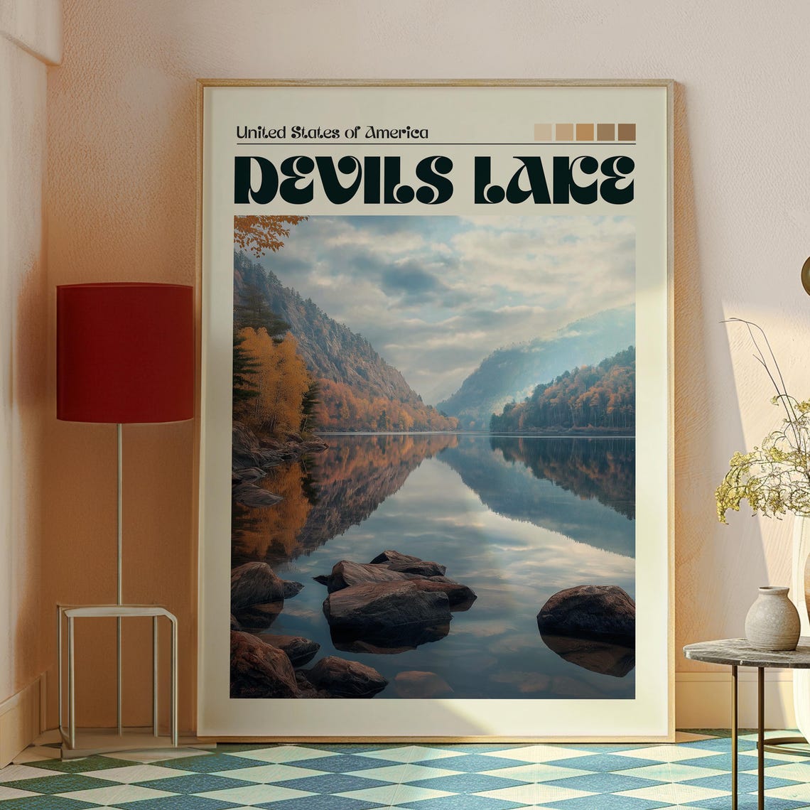 Devils Lake Travel Print Wisconsin Wall Art Poster Usa Baraboo Hiking - Image 2
