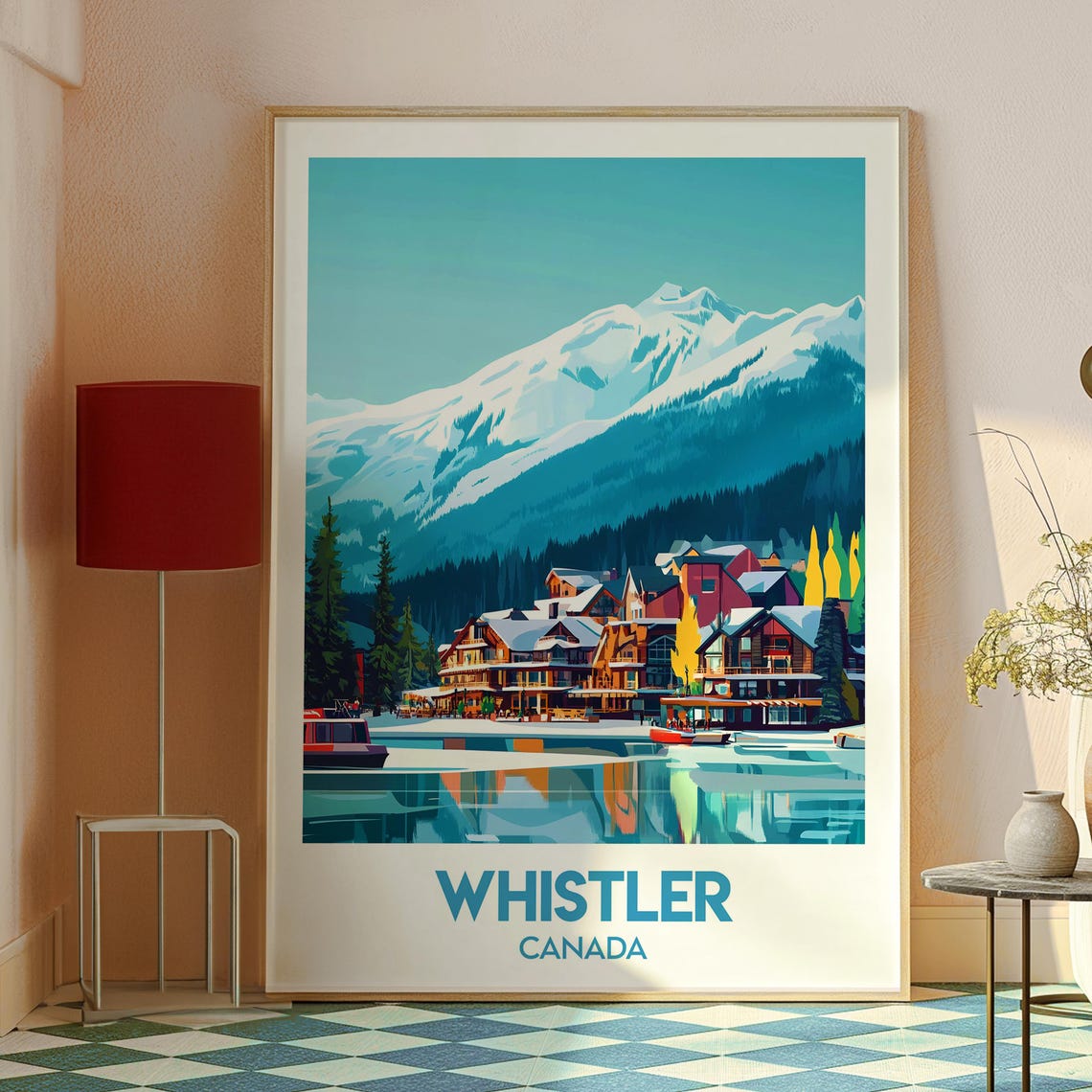 Whistler Canada British Columbia Alpine Ski Village Travel Poster - Image 2