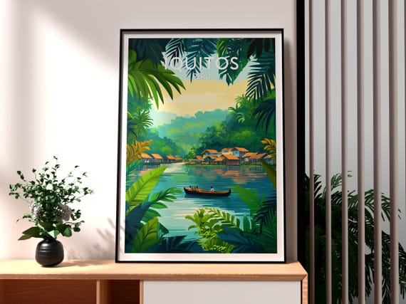 Iquitos Poster Art Peru Travel Print Wall Backpacking South America