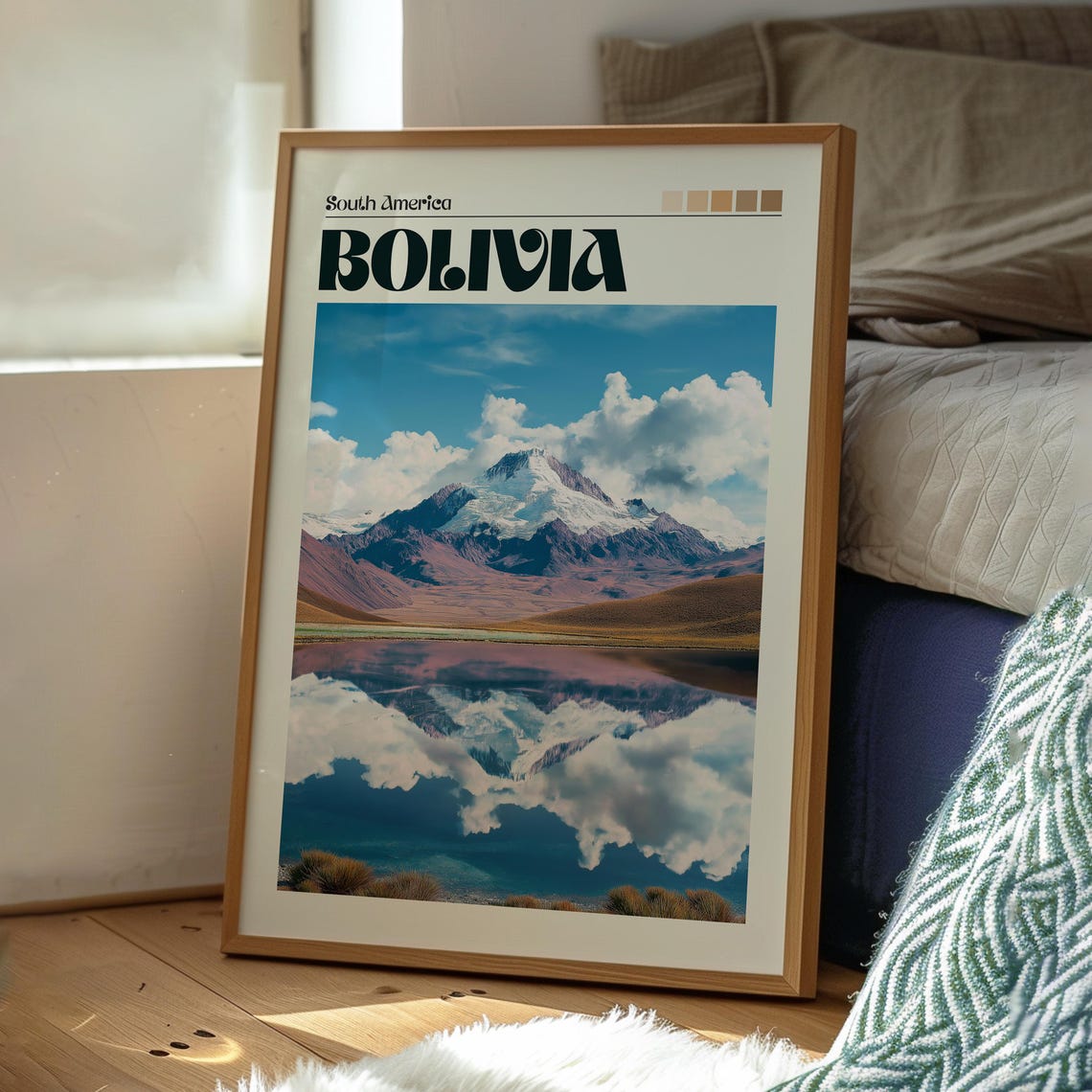 Bolivia Poster Art Travel Print Wall The Andes Backpacking South America - Image 3