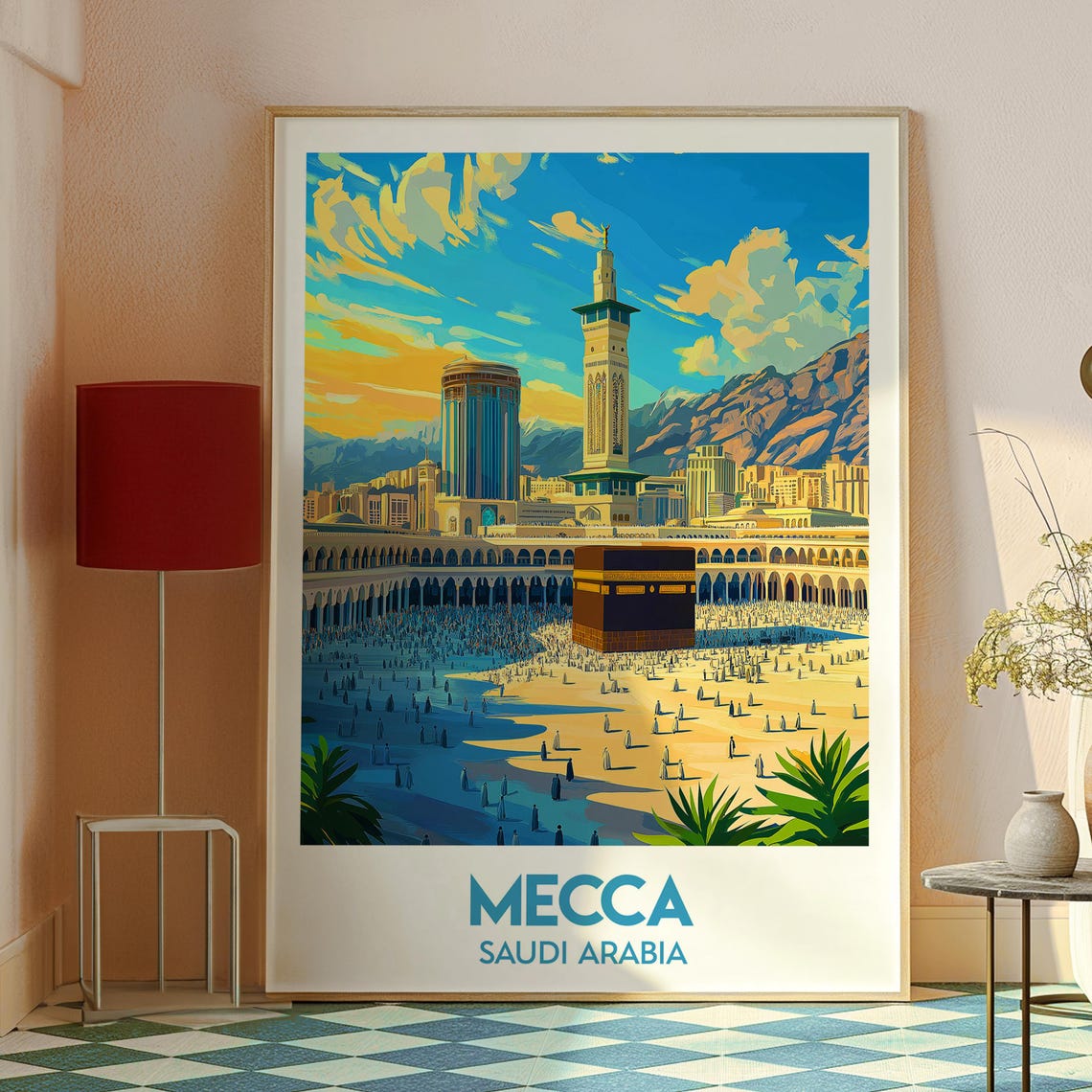 Mecca Saudi Arabia Kaaba Grand Mosque Pilgrimage Travel Poster - Image 2