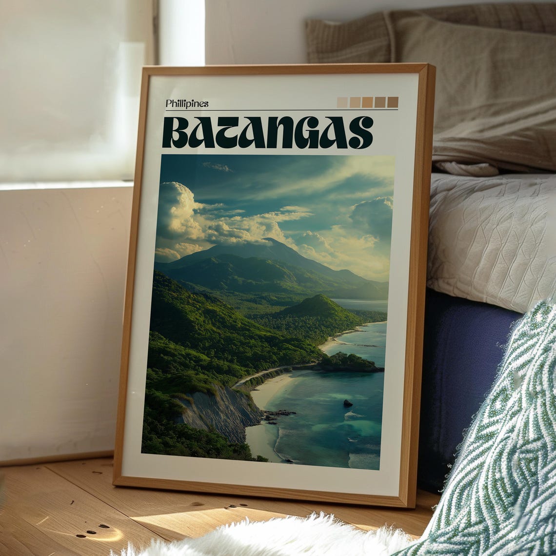 Batangas Philippines Coastal Mountain Bay Sunset Travel Art Poster - Image 3