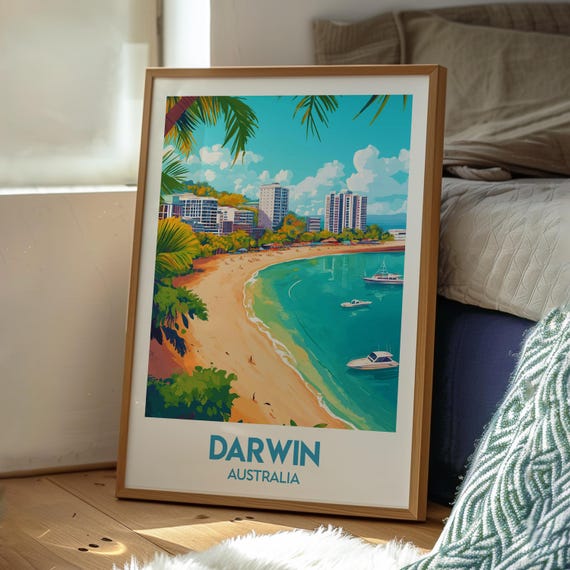 Darwin Print Coast Wall Art Australia Poster Travel City
