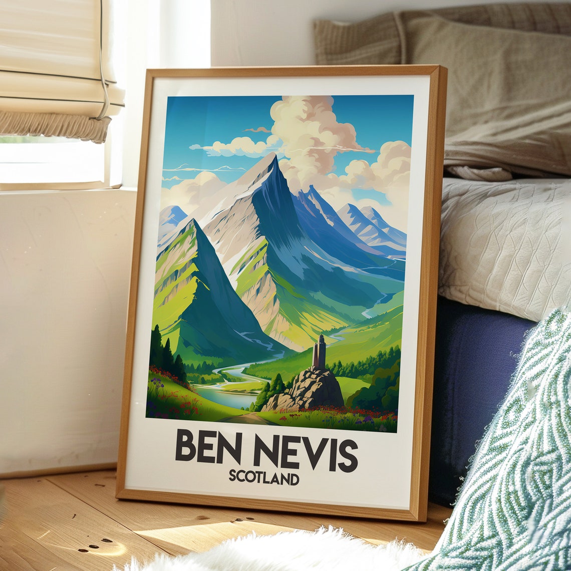 Ben Nevis Print Mountain Wall Art Scotland Poster Uk Hiking Gift For Traveller Outdoors Scottish - Image 3