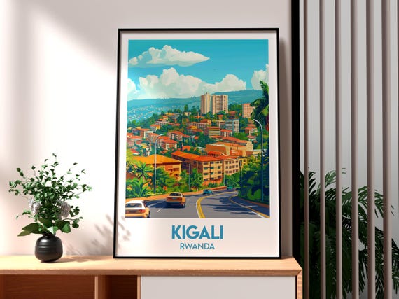 Kigali Travel Print Rwanda Wall Art Poster Africa City