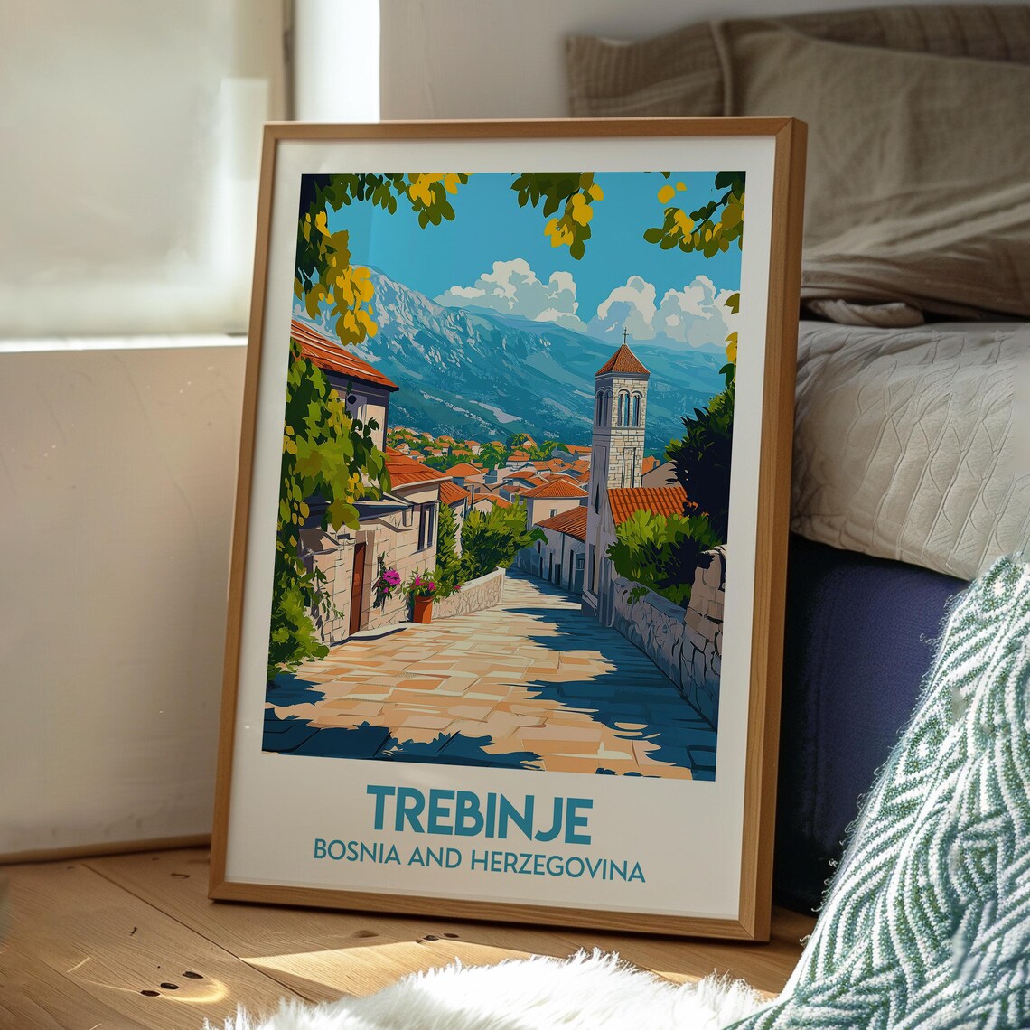 Trebinje Bosnia and Herzegovina Old Town Mountain Travel Poster - Image 3