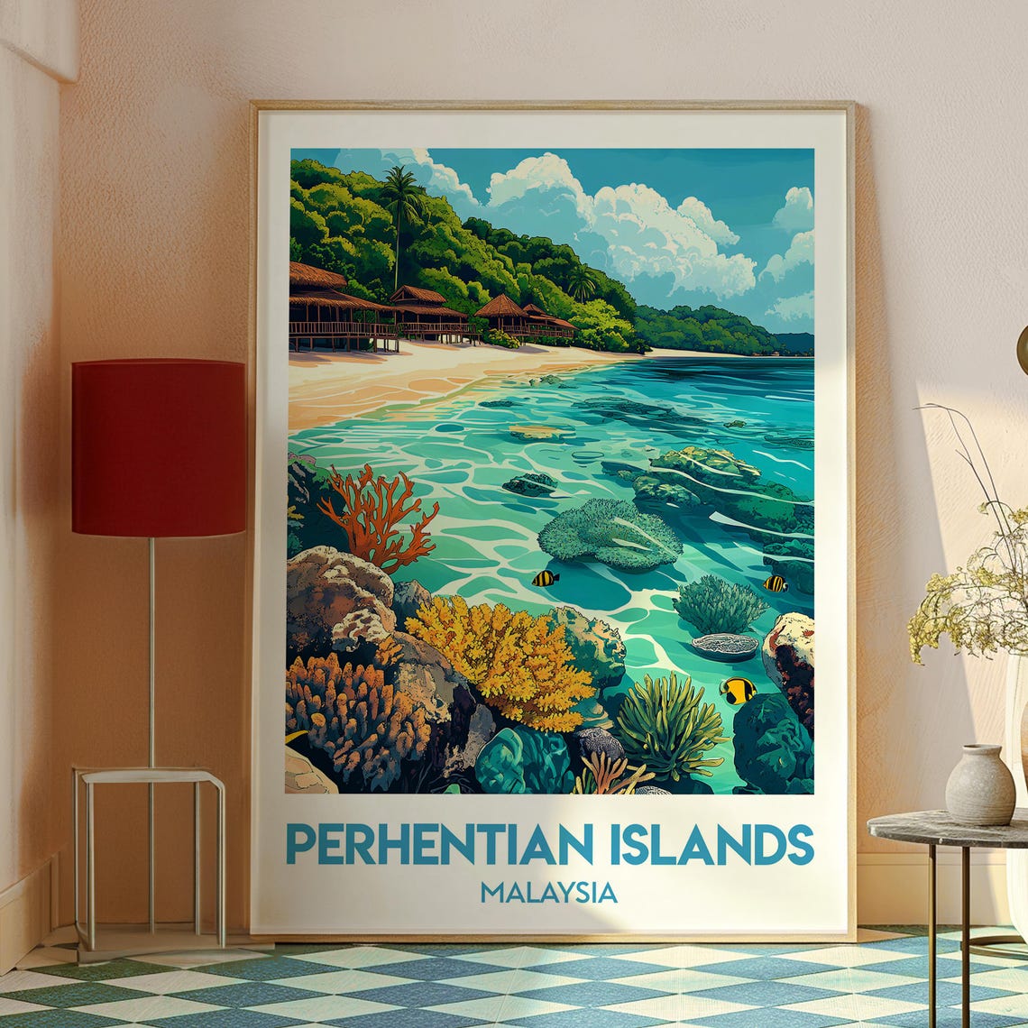 Perhentian Islands Travel Poster, Malaysia Wall Art - Image 2