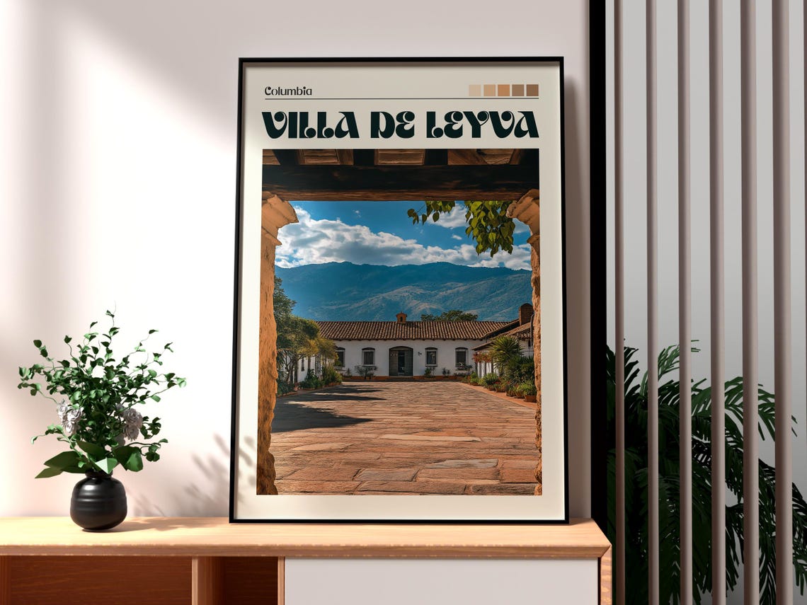 Villa De Leyva Poster Art Colombia Travel Print Wall Backpacking South America
