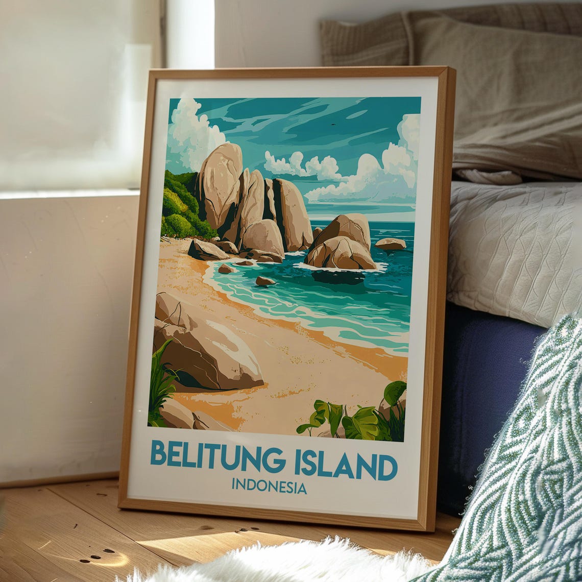 Belitung Island Indonesia Boulder Beach Tropical Travel Poster - Image 3