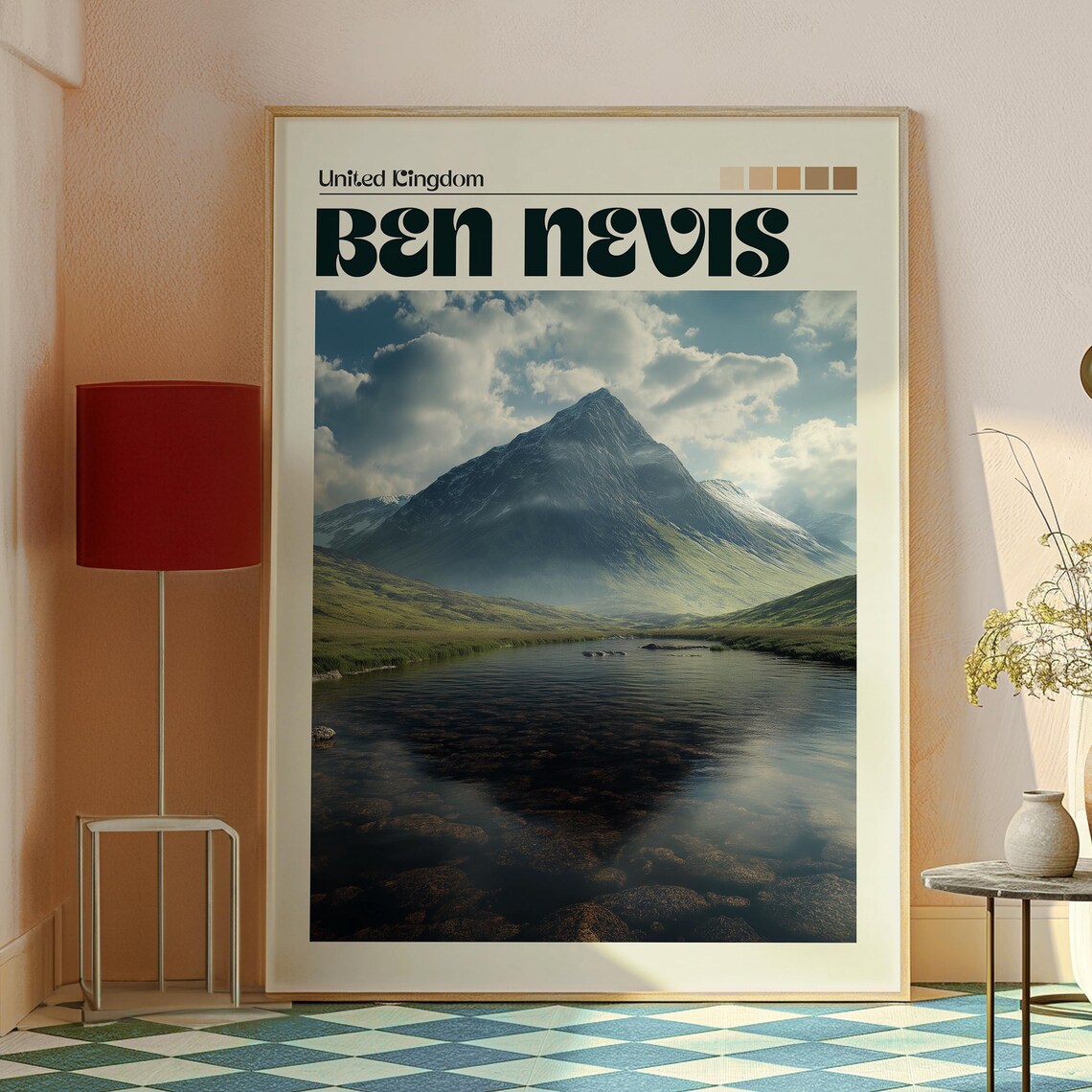 Ben Nevis Scotland Mountain Peak Loch View Scene Travel Poster - Image 2