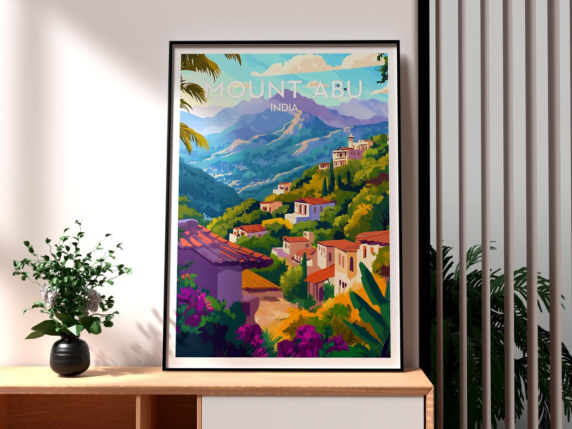 Mount Abu India Rajasthan Hill Station Village Lakeside Travel Poster