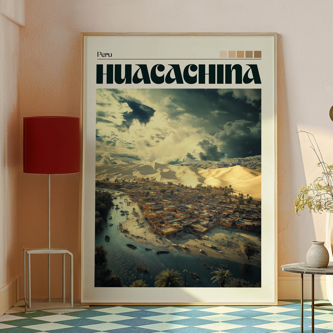 Huacachina Poster Art Peru Travel Print Wall Backpacking South America - Image 2
