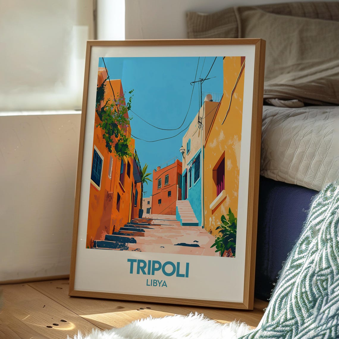 Tripoli Libya Old Town Stairway Alley Mediterranean Travel Poster - Image 3