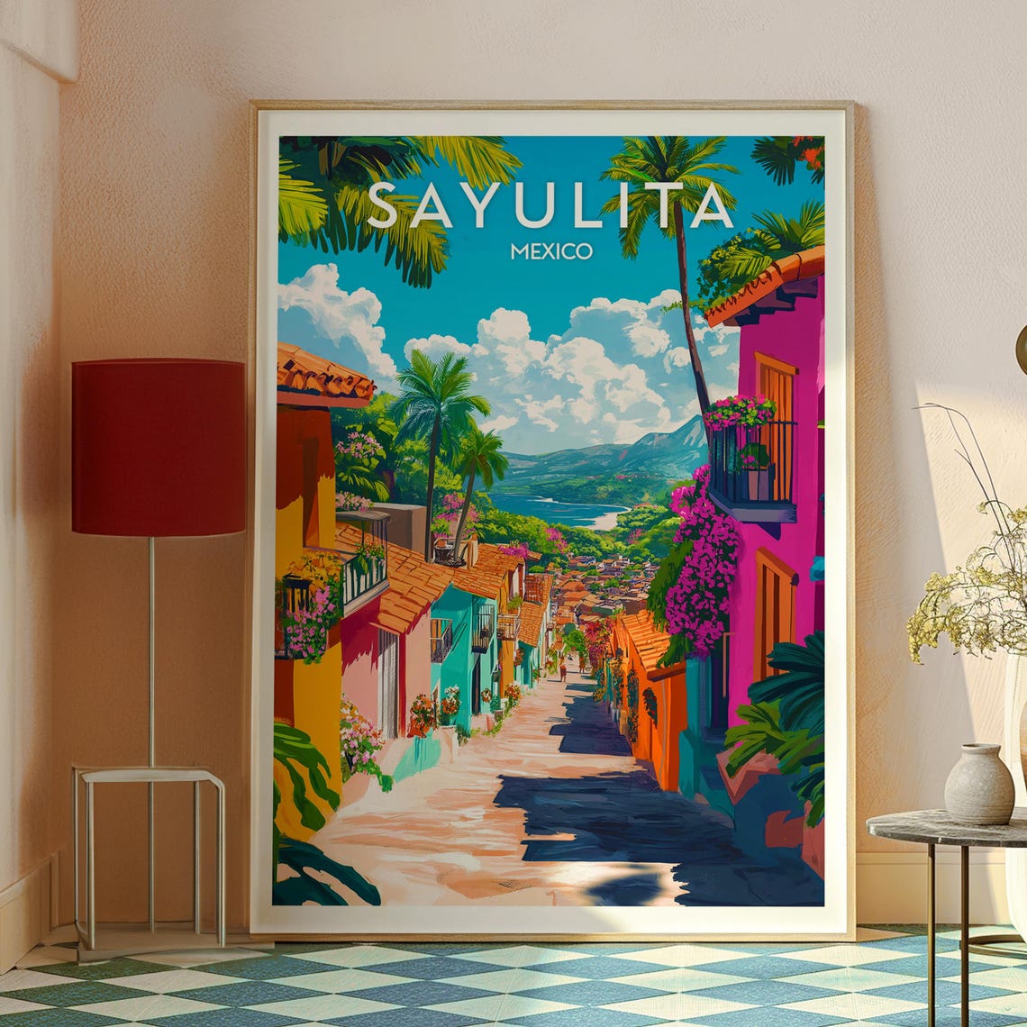 Sayulita Print Mexico Wall Art Beach Poster Travel Surfing - Image 2