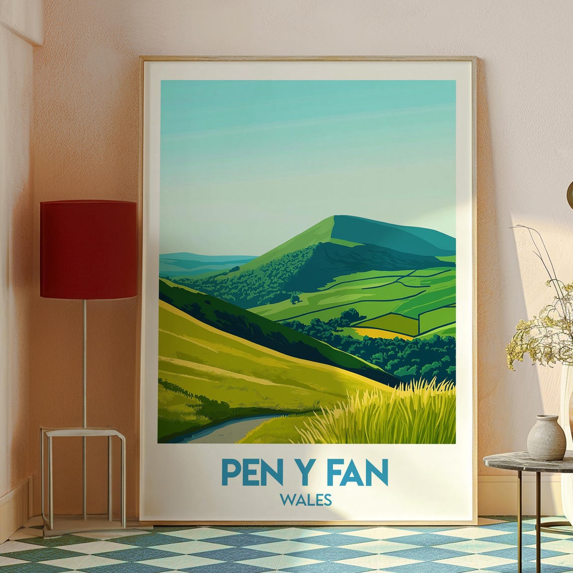 Pen Y Fan Wales Green Mountain Peak Rolling Hills Countryside Poster - Image 2