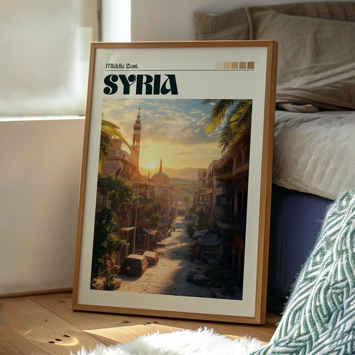 Syria Middle East Old City Sunset Street Vintage Travel Poster - Image 3