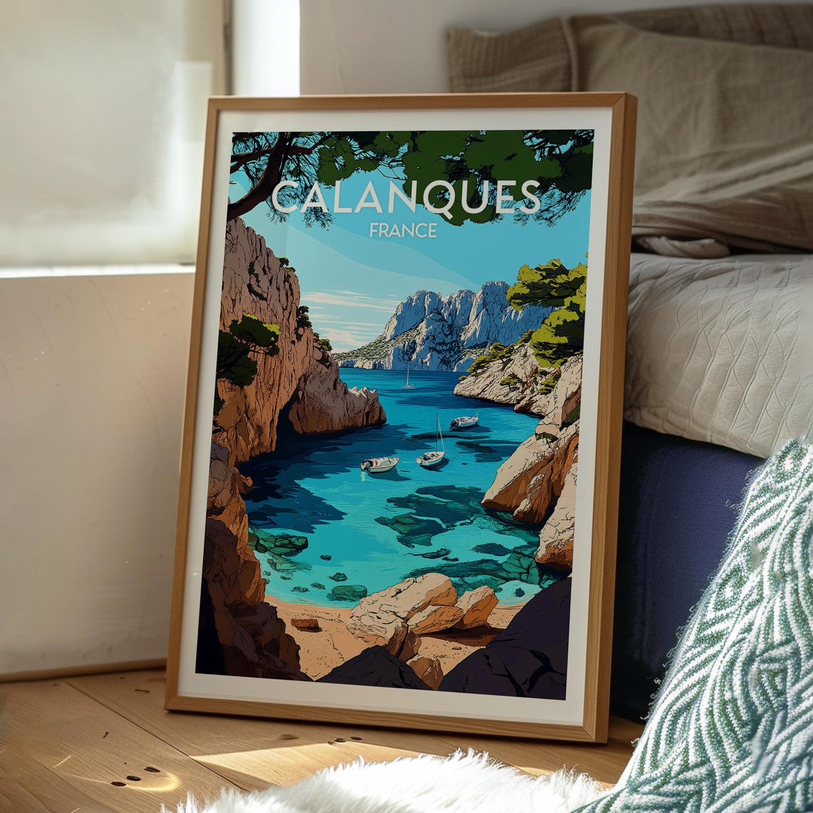 Calanques Travel Poster, France Wall Art Print - Image 3