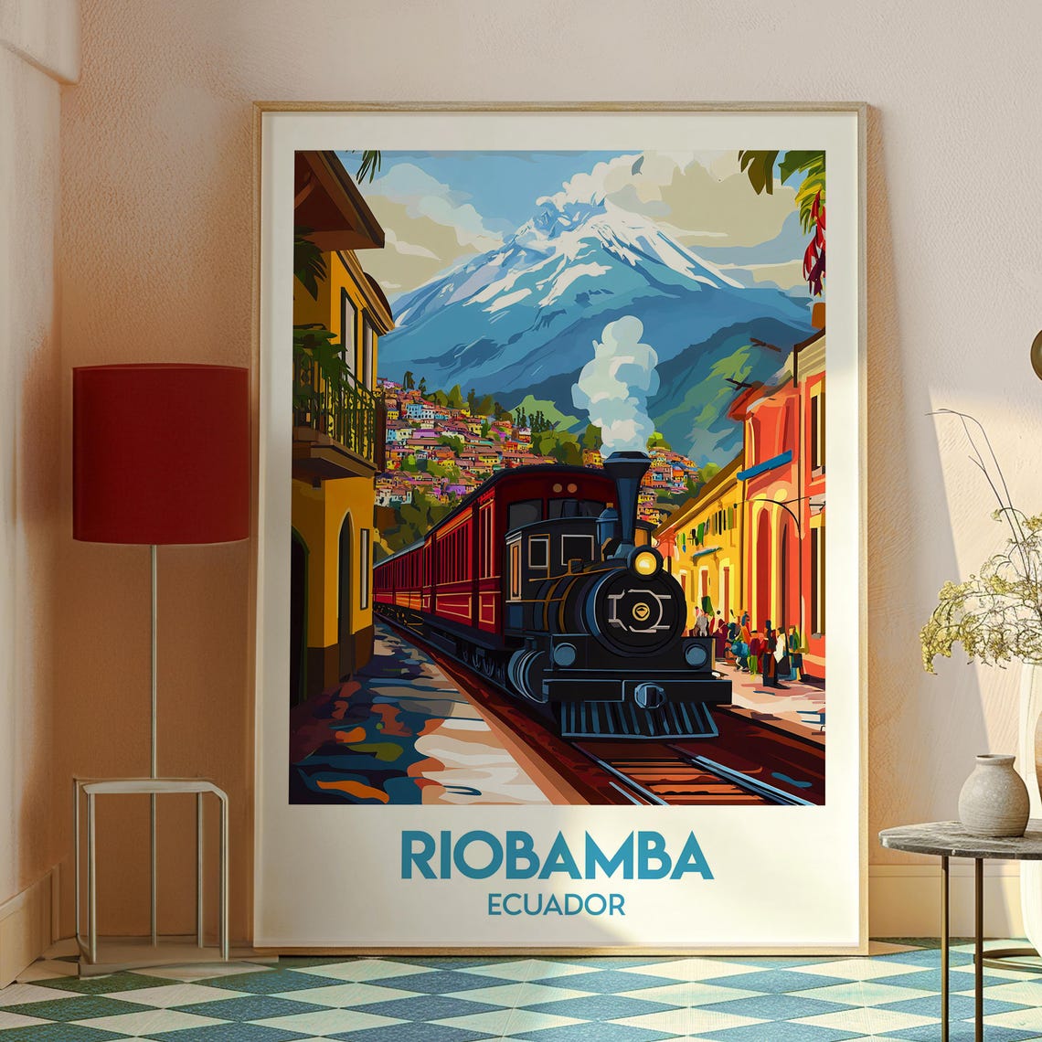 Riobamba Poster Ecuador Art Travel Print Wall Backpacking South America - Image 2