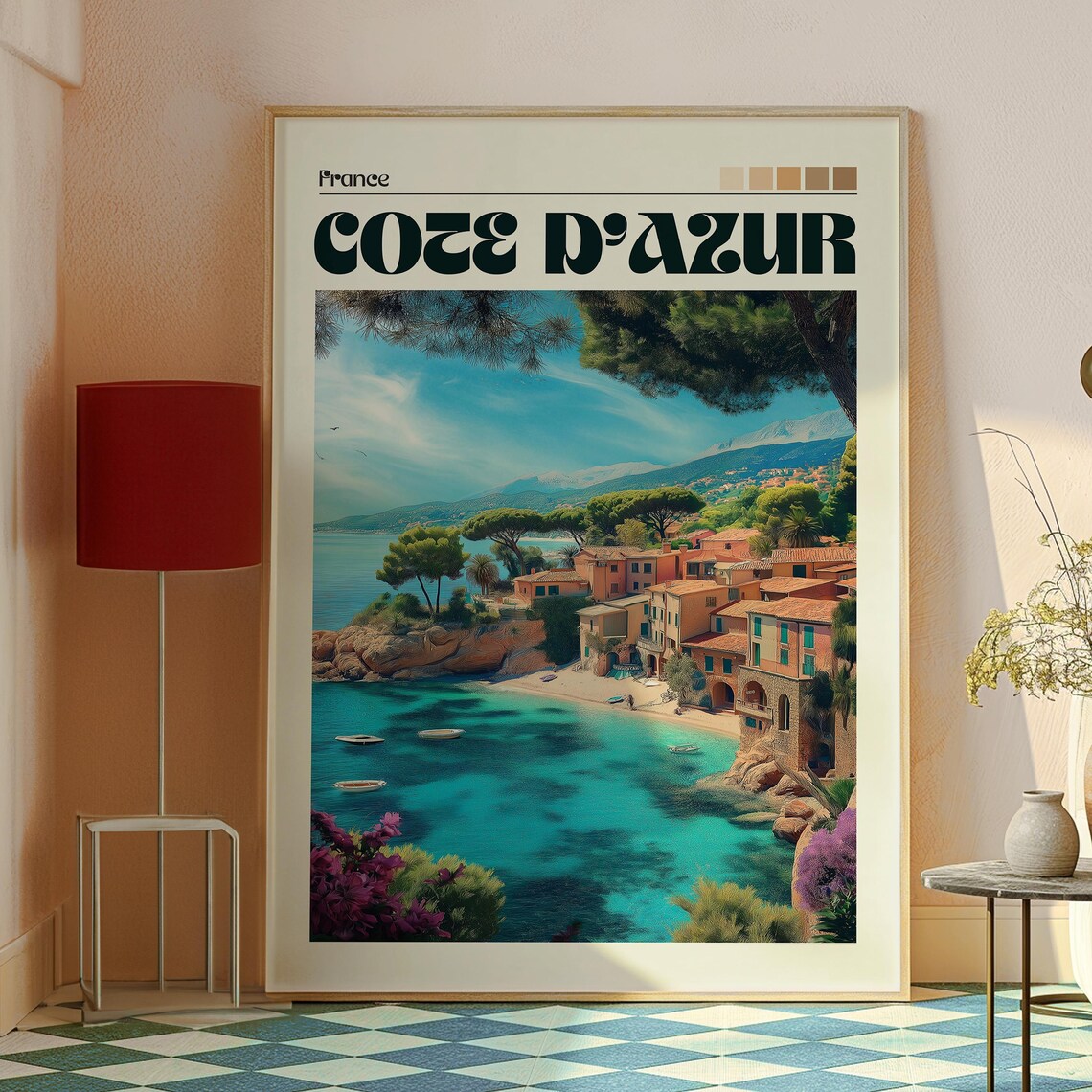 Cote d'Azur France French Riviera Seaside Village Bay Travel Poster - Image 2