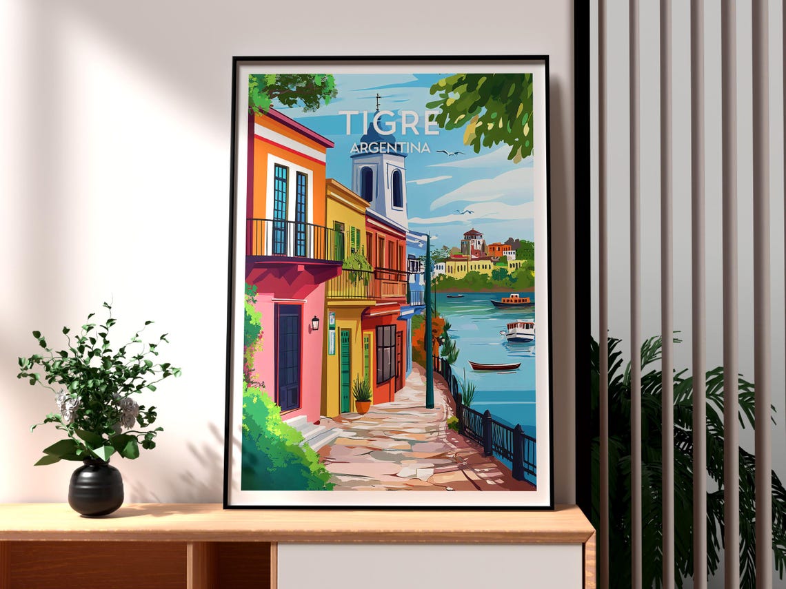 Tigre Travel Print Argentina Wall Art Buenos Aires Poster Gift For Traveller