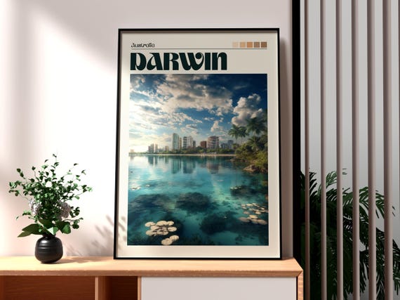 Darwin Print Coast Wall Art Australia Poster Travel City