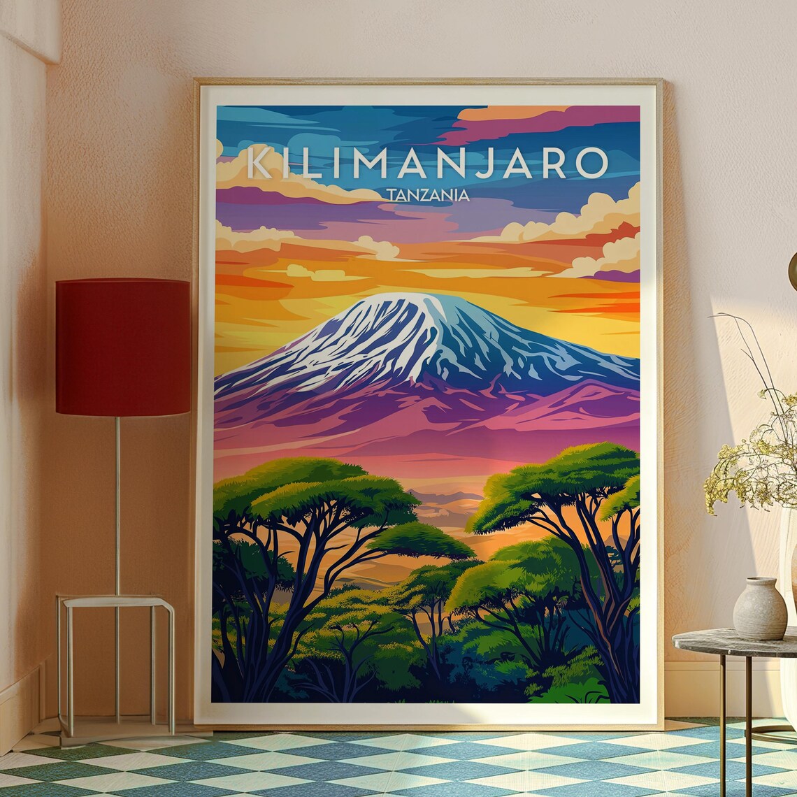 Kilimanjaro Tanzania Majestic Mountain Acacia Trees Dawn Sky Poster - Image 2