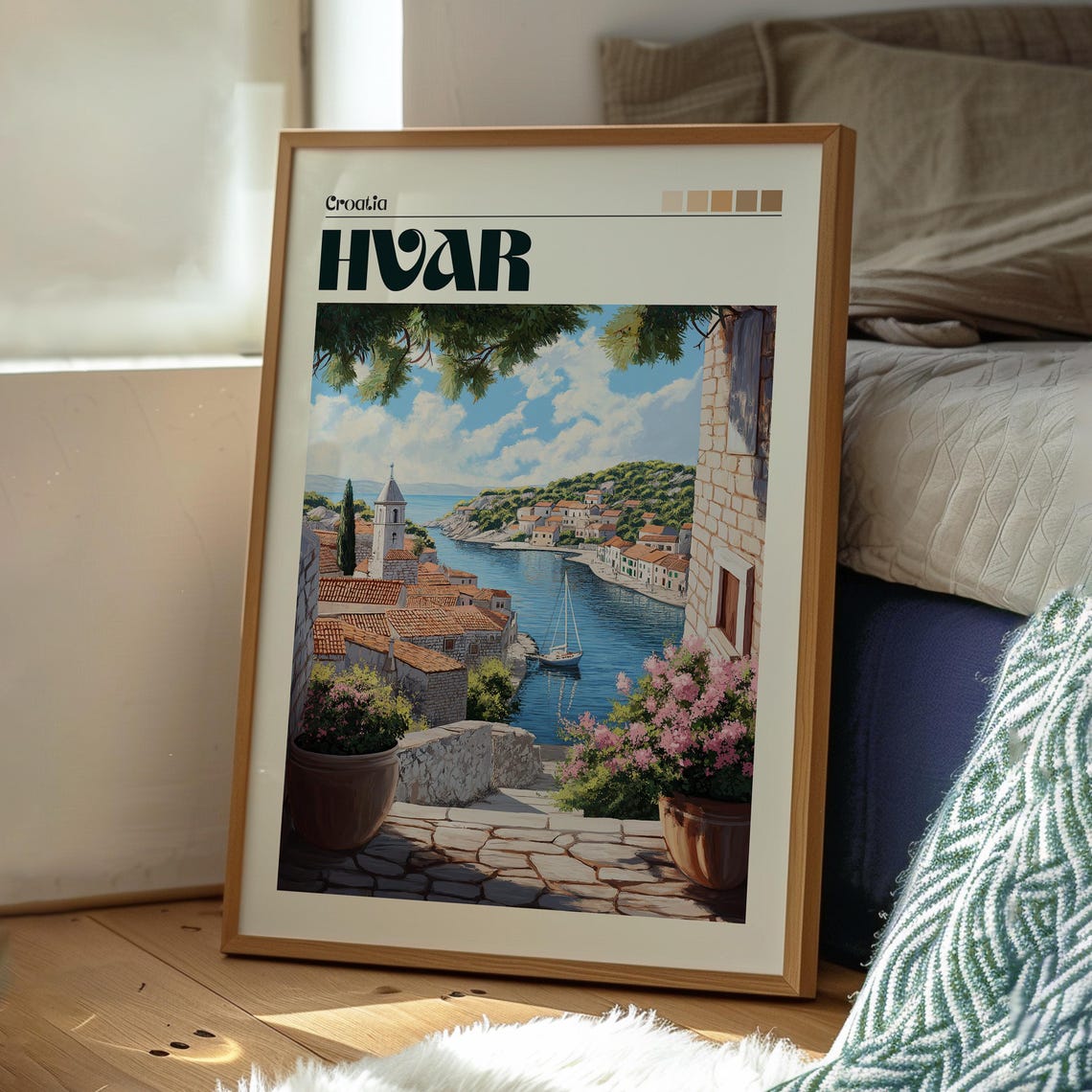 Hvar Croatia Travel Poster, Island Wall Art - Image 3