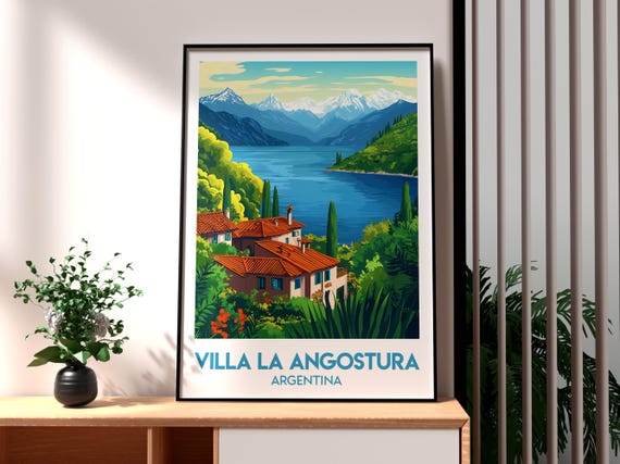 Villa La Angostura Travel Print Argentina Wall Art South America Poster