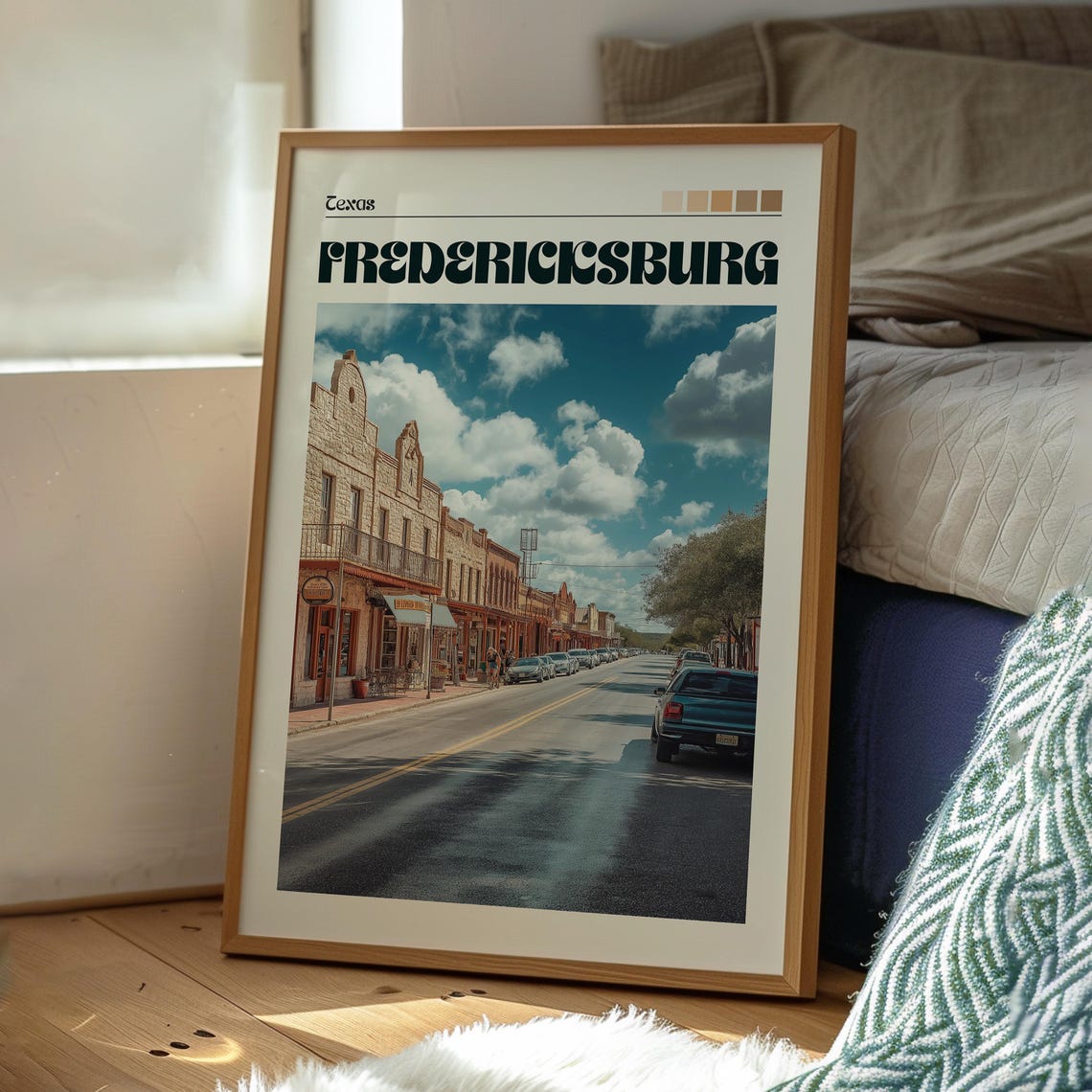 Fredericksburg Texas Historic Main Street Vintage Shops Poster - Image 3