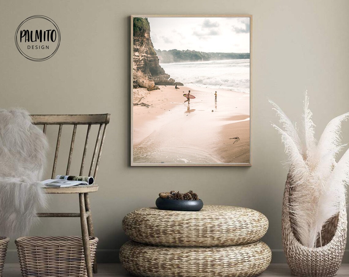 Surfers Beach Walk Ocean Cliff Surf Photography Travel Poster - Image 2