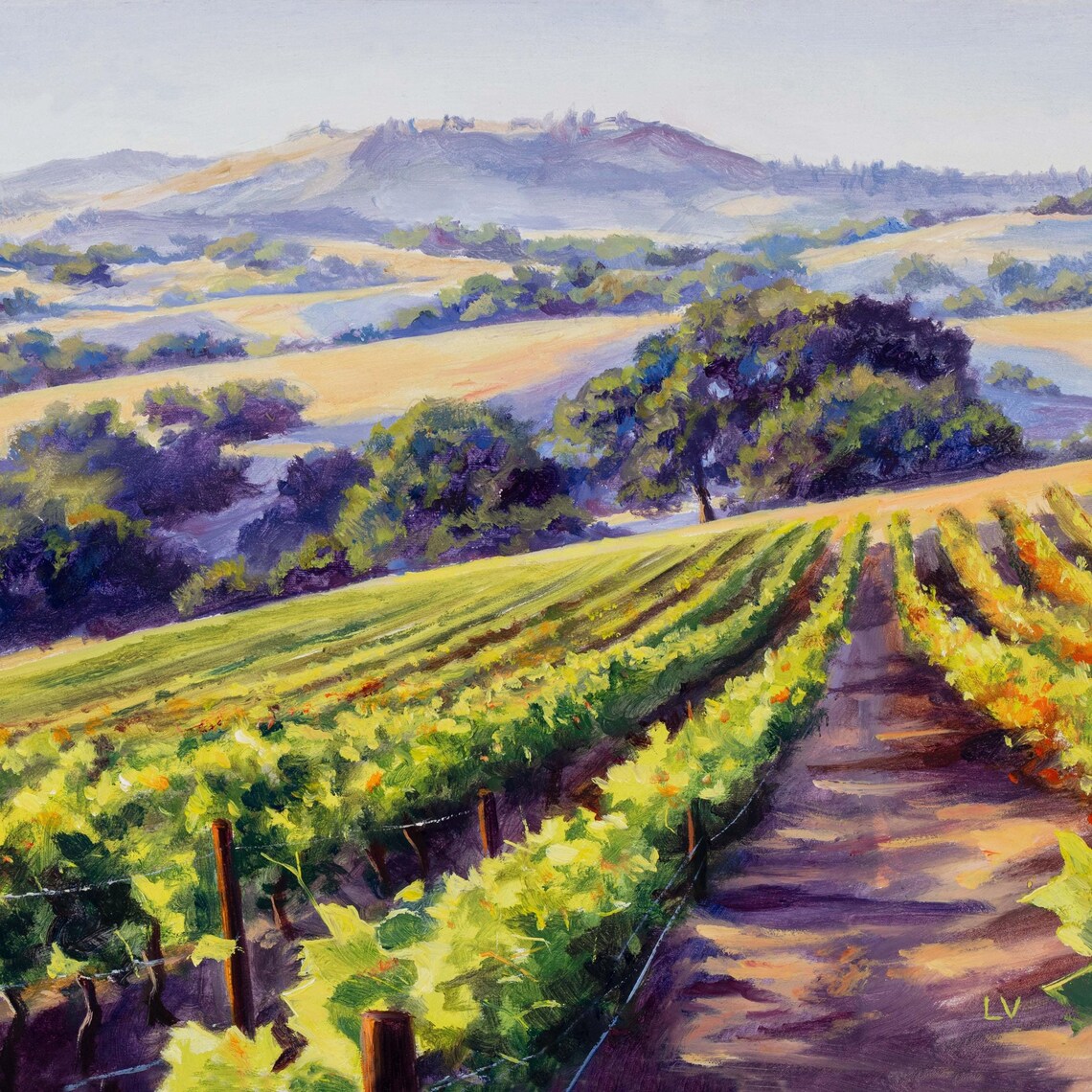 Sonoma Landscape Impressionist Wine Cellar Art Print