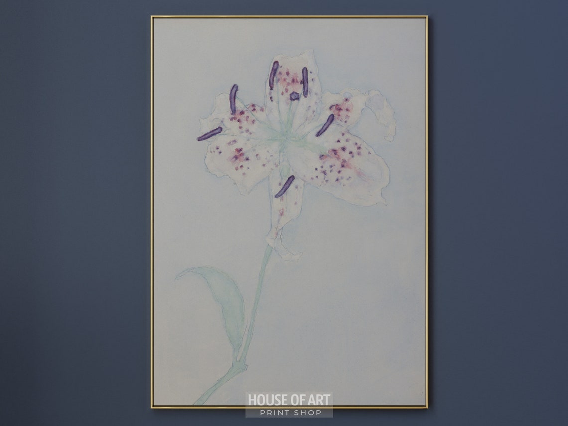 Delicate Lily Watercolor Pastel Flower Study Soft Botanical Art Print - Image 3
