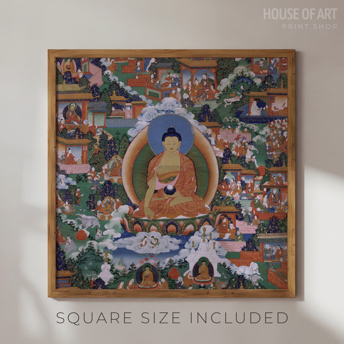 Buddha Shakyamuni Tibetan Thangka Painting Spiritual Buddhist Art Poster - Image 2