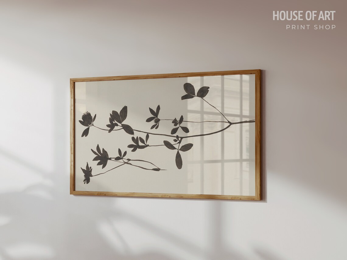 Vintage Abstract Flowers Botanical Art Print